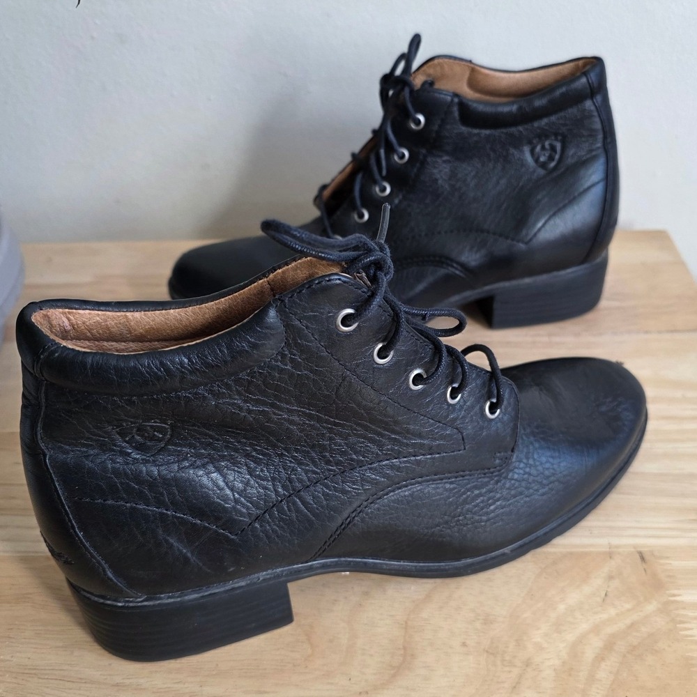 Ariat Women 7B Heritage Lacer Boots Black Leather Equestrian Paddock 12201